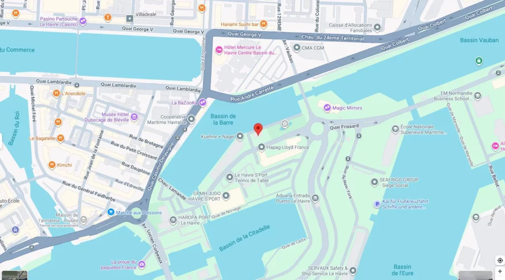 société havraise aviron le havre club informations pratiques map Base SHA Le Havre La Barre