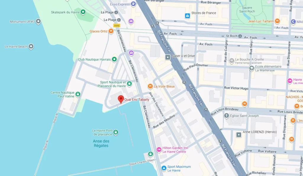 société havraise aviron le havre club informations pratiques map Base SHA Le Havre Quai Tabarly